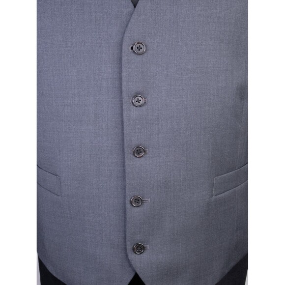 Ralph Lauren 2-Pcs Blazer / Vest Set Jacket Coat Solid Gray Sz 48R Two Button - Picture 3 of 16